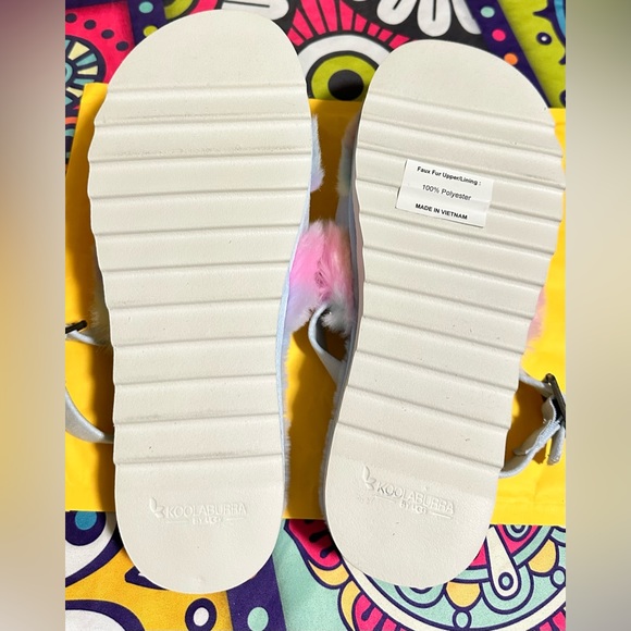 Koolaburra by UGG Women’s Adjustable Slide Sandals Fuzz'd Out Pastel New W/O Box - Picture 7 of 10